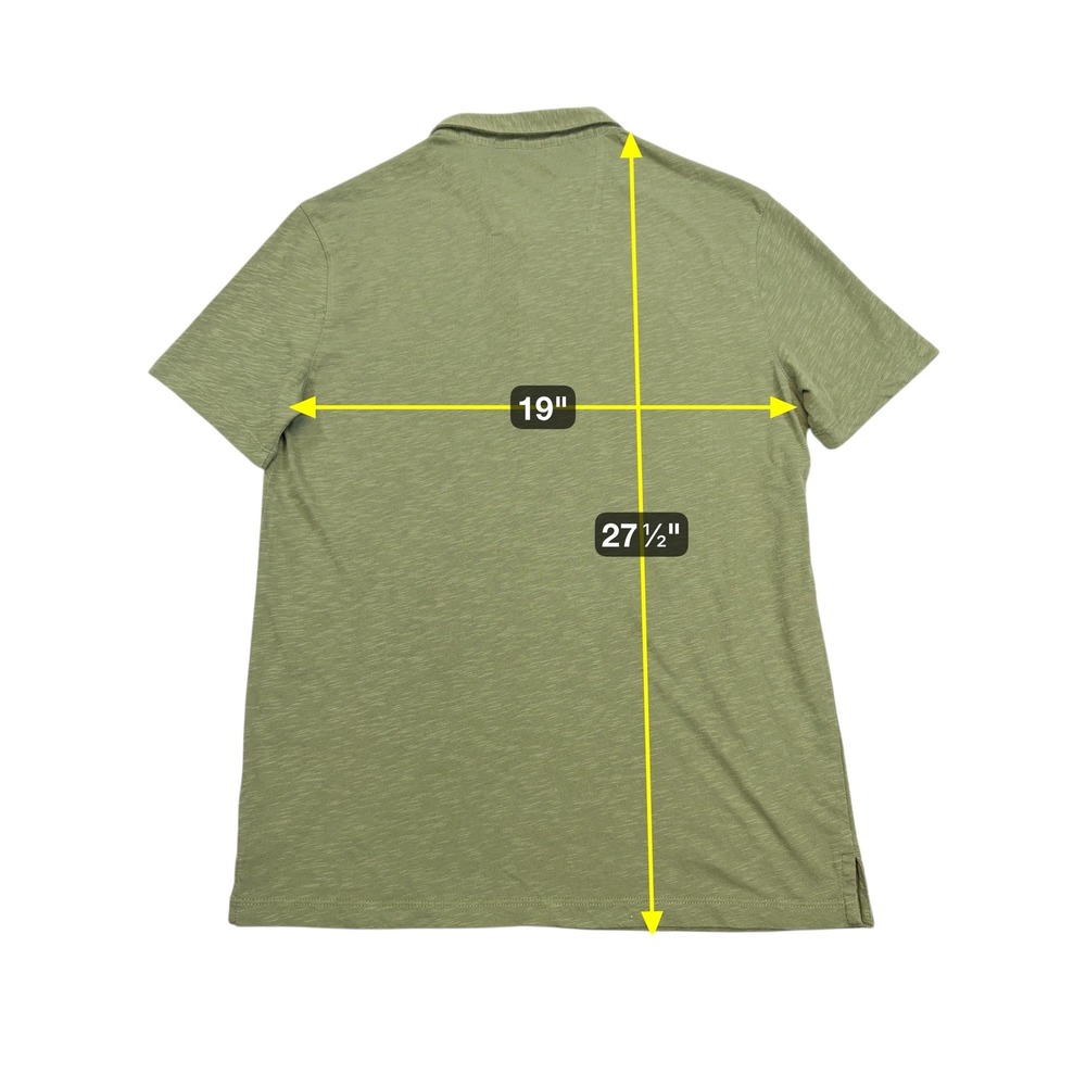 John Varvatos Polo Shirt Men's‎ XL Olive Green Organic Cotton Designer Casual - Picture 6 of 6